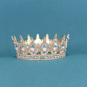 Tiara barroca Cornas De Reinas Accesorios <span class=keywords><strong>Feme</strong></span> 12,5 cm Tiaras y coronas Tiara DE BODA Corona nupcial Diamantes de imitación Tocado para Gi - Product Image 4
