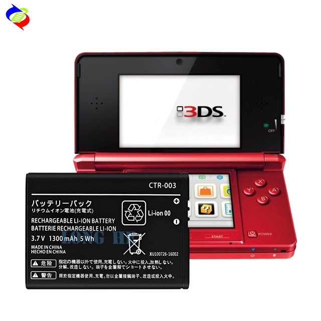 1300mAh 3.7V Rechargeable Battery Pack Replacement for Nintendo 3DS CTR-003 Li-ion Rechargeable Battery Pack