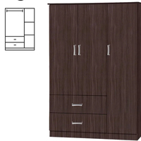 FURNIZONE Armoire de chambre contemporaine moderne en bois à 3 portes et 2 tiroirs avec design à panneaux pour hôtels, villas, vente en gros