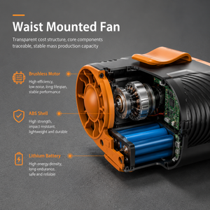 Ventilador <span class=keywords><strong>de</strong></span> Cintura Portátil <span class=keywords><strong>de</strong></span> 16000 mAh <span class=keywords><strong>de</strong></span> Ultra Capacidad, con Luz LED y 30 Horas <span class=keywords><strong>de</strong></span> Duración, Motor Silencioso sin Escobillas - Product Image 3