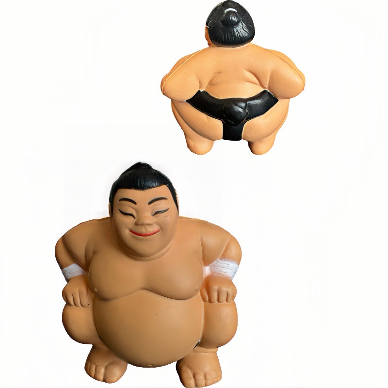 Mini 11cm Durable PU Sumo Wrestler Stress Relief Soft Toy