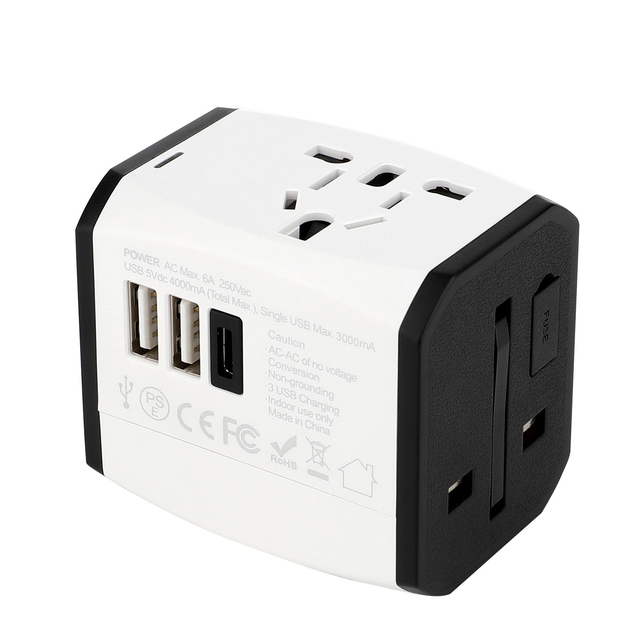 Travel Adapter Universal Travel Adapter with 2USB & Type c Upgraded Travel Adapter