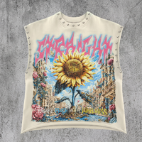 Camiseta de Alta Calidad Estilo Vintage con Remaches, Diseño Gráfico de Personajes Hip Hop Ret Rasta, Talla Grande, Personalizada