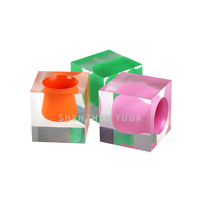 4.25 pouces plusieurs couleurs Bel Air MINI SCOOP VASE luxe vintage solide acrylique cube bloc fleur vase pour vases décor