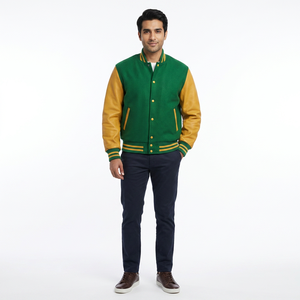 High Quality Low MOQ Letterman <b>Baseball</b> Varsity <b>Jacket</b> <b>for</b> <b>Men</b> Leather Sleeves Comfortable Varsity <b>Jacket</b> <b>for</b> <b>Men's</b> - Product Image 1