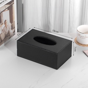Caja de pañuelos de cuero para Hotel, logotipo personalizado, elegante soporte de pañuelos de lujo para sala de estar, baño, restaurante, oficina, uso comercial - Product Image 2