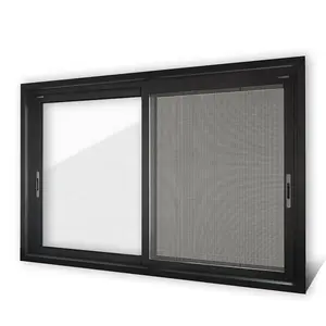 Alucasa กระจกสองชั้นกันเสียงทนต่อแรงกระแทกหน้าต่างแนวตั้งอลูมิเนียมบานเลื่อนหน้าต่างย่างออกแบบ