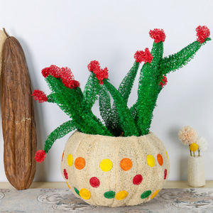 Ornements créatifs modernes en forme de panier de fleurs, simulation de loofah, protection de l'environnement, ornements faits main pour la maison et le bureau, bijoux - Product Image 6