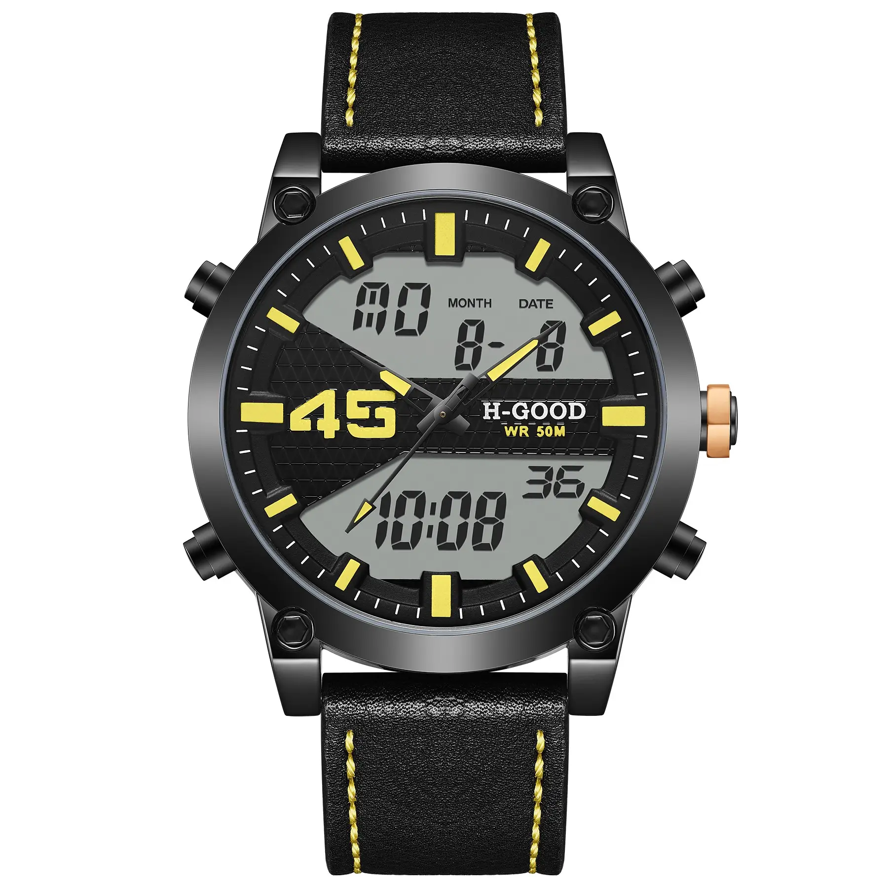 H-GOOD TK0001 Fabrik Preis Wasserdicht Analog Digital Dual Display Männer Marke Uhr Herren Stil Uhren