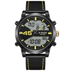 H-GOOD TK0001 공장 가격 방수 아날로그 디지털 듀얼 디스플레이 남성 브랜드 시계 남성 스타일 시계