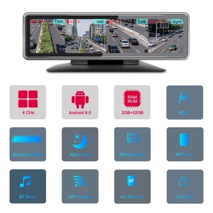 Caméra embarquée DVR pour voiture avec écran tactile 12 pouces, <span class=keywords><strong>Android</strong></span> 10.0, 4G, 4 caméras HD 720P, WiFi, GPS, ADAS, application mobile, contrôle à distance - Product Image 2