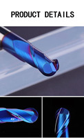 Fraise à bout sphérique HRC65 en carbure de tungstène bleu, 2 dents, outils CNC, fraise de défonceuse