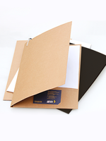 Carpeta de Papel Kraft A4 Personalizada de Fábrica China, Carpeta de Documentos Comerciales con Bolsillo