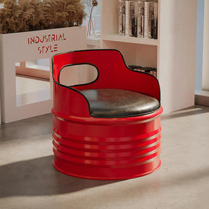 Sandaran Sofa besi gaya industri, tempat duduk kartu kreatif, Drum minyak, meja kopi Retro, Meja untuk toko teh susu, kombinasi kursi - Product Image 4