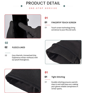 Gants de sécurité unisexes imperméables, coupe-vent, compatibles avec les écrans tactiles, antidérapants, à doigts entiers, chauds, pour les sports d'hiver, nouveaux, noirs, en gros - Product Image 5