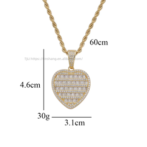 Heart-shaped hip-hop pendant, accessories <b>copper</b> zircon love necklace, multi-layer round zirconium mix and match pendant - Product Image 2