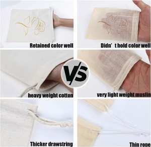 Wholesale Jewelry Home Goods Christmas Banquet Reusable Cotton <b>String</b> Muslin Linen Gift Bags Small Mini - Product Image 4