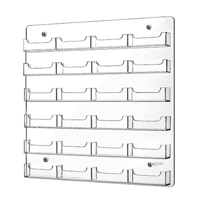 Acryl 24 Zakken Visitekaarthouder Clear Wall Mount Lidmaatschapskaarten Display Rack Visitekaarthouder Met Open Zakken