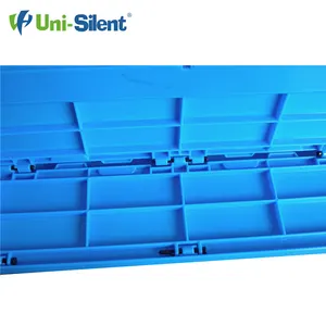 Uni-Silent Small Capacity Stackable Plastic Box Blue Opaque Plastic Crate Folding Container Turnover Crate LX403024W