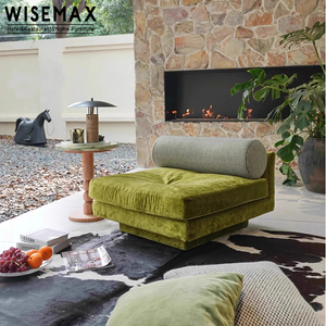 WISEMAX FURNITURE Sofá modular de pana de lujo ligero italiano Sofá seccional combinado de tela de terciopelo moderno para sala de estar - Product Image 5
