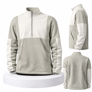 Sweat-shirt personnalisé pour homme en polaire épaisse, à col zippé, conçu pour la performance en extérieur, confortable, doux, chaud et léger - Product Image 1