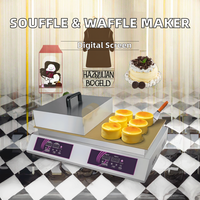 Nouvelle machine à soufflés, crêpes, muffins et gaufres multifonction en acier inoxydable avec contrôle numérique, thermostat réglable et minuterie 220V