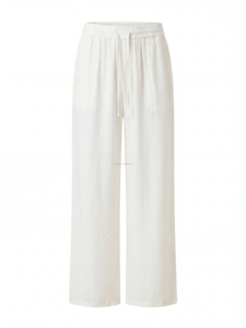 Ensemble deux pièces décontracté pour femme : chemise à col en V et manches longues en cuivre uni, pantalon large, coupe ample, fluide, séchage rapide, respirant - Product Image 5