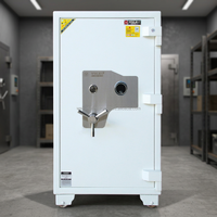 Luxus-Heimsafe WELKO US1080 DK mit Fingerabdruckschloss 2mm Edelstahl Feuerfest 1000-1200°C Weiß Einbruchsicher