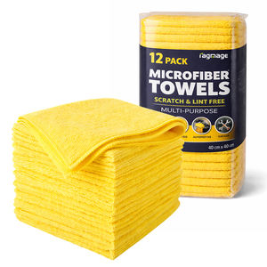 Paños de Limpieza de Microfibra Premium de 400 g/m², Paquete de 12, Impresión Personalizada, Paños Secos <span class=keywords><strong>para</strong></span> Cocina, Lavado de Autos, Uso en Pisos, Toallas <span class=keywords><strong>para</strong></span> Autos - Product Image 1