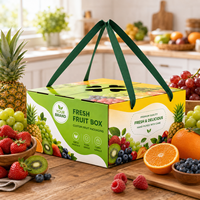 Ecologisch verantwoorde, biologisch afbreekbare, stevige, gerecycleerde materialen, draagbare verpakking voor vers fruit met glitter sponsvoering