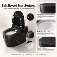 WC intelligent de luxe avec bidet intégré, fonctionnement automatique, lavage féminin, séchage à air chaud, télécommande
