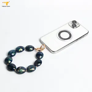 Universal Long Mobile Phone Strap Lanyard Cord Color Wrist With Beads Neck Anti-drop Chain For Iphone 15 Phone Case