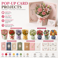 Tarjeta de Regalo de Papel con Flores 3D, Rectangular, con Barnizado UV de 4 Colores, Personalizada, para el Día de la Madre, Cumpleaños, Festividades