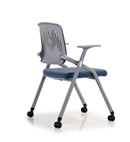 Chaise de conférence de formation exécutive pliable moderne avec siège en tissu, empilable, ergonomique, avec roulettes