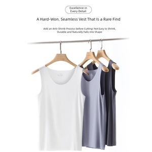 Canotta <span class=keywords><strong>Uomo</strong></span> Nuovo Design 2026, Sottomaglia Traspirante in Tessuto Senza Cuciture Lyocell Modal Anni '80 per Fitness - Product Image 4