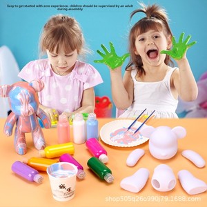 Escultura de figura blanca DIY para pintura de arte fluido, oso <span class=keywords><strong>Bearbrick</strong></span> de superficie esmerilada en blanco fluido - Product Image 4