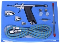 BT-166AK professionnel Portable cuivre aérographe Kit alimentation par gravité 3 tasses gâteau décoration pistolet ensemble pour la cuisson et la peinture