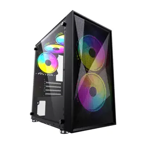 Powercase Computer Cases Towers CPU Casing PC Gamer Supplier Tempered Glass MATX Gaming Computer Case