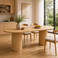 Table à manger sur mesure en gros pour 6 personnes, design pour villa, mobilier de salon, bois de noyer massif