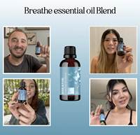 Mélange d'huiles essentielles rafraîchissantes pour la respiration avec eucalyptus, menthe poivrée, arbre à thé et menthe pour diffuseurs, aromathérapie pour la maison et la douche