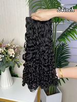 Extensiones de Cabello Humano Remy Virgen Sin Procesar, Ondulado y Rizado de Lujo SDD, Color Negro Natural, Suave y Denso