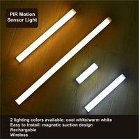 Lampe murale intérieure portable en plastique écologique durable avec détecteur de mouvement PIR, rechargeable, Ra80, LED blanc chaud