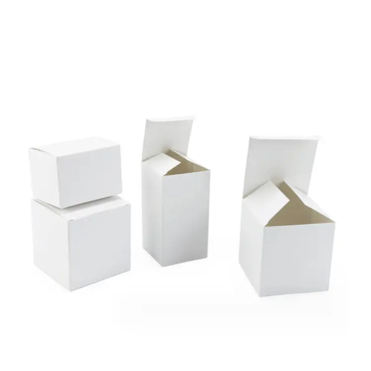 Produk kustom grosir murah kemasan kotak putih kecil, kotak kertas putih polos, kotak karton putih