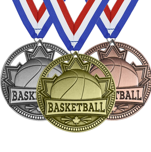 Juego de Medallas de Baloncesto, Oro, Plata, Bronce, Aleación de Zinc, Fundición a Presión, Grabado, Impresión, Medallas Deportivas Circulares - Product Image 1