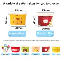 Vasos de Cartón Desechables de Grado Comercial de Pared Simple para Helado y Yogur, Contenedores, Tapas, Cajas, Tazones para Llevar, Bebidas Frías