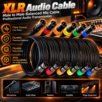 Câble de microphone XLR mâle-femelle Xput, 3 broches, audio équilibré, plaqué or, faible bruit, 1M 2M pour mixeur, studio, scène, enregistrement