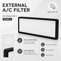 Filtre à air d'habitacle LinTech Tesla Model 3 HEPA à charbon actif, filtre de climatisation externe de remplacement 1206681-00-C, pièces automobiles en gros