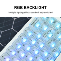 Keyboard Gaming Mekanik Mini 68-Tombol RGB Backlit Antarmuka USB Tipe-C Operasi Tiga Mode Tombol yang Dapat Diprogram Desain Portabel