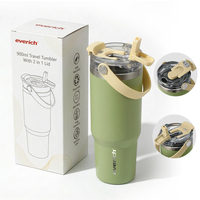 Gobelet isotherme en acier inoxydable à double paroi de 30 oz de qualité supérieure avec poignée, anti-transpiration, anti-fuite, personnalisation du logo