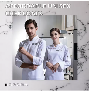 Chaquetas de Chef Unisex Personalizables, de Sarga de Algodón, Económicas, Uniformes de Trabajo para Restaurantes y Bares, Abrigos para Hombre - Product Image 2